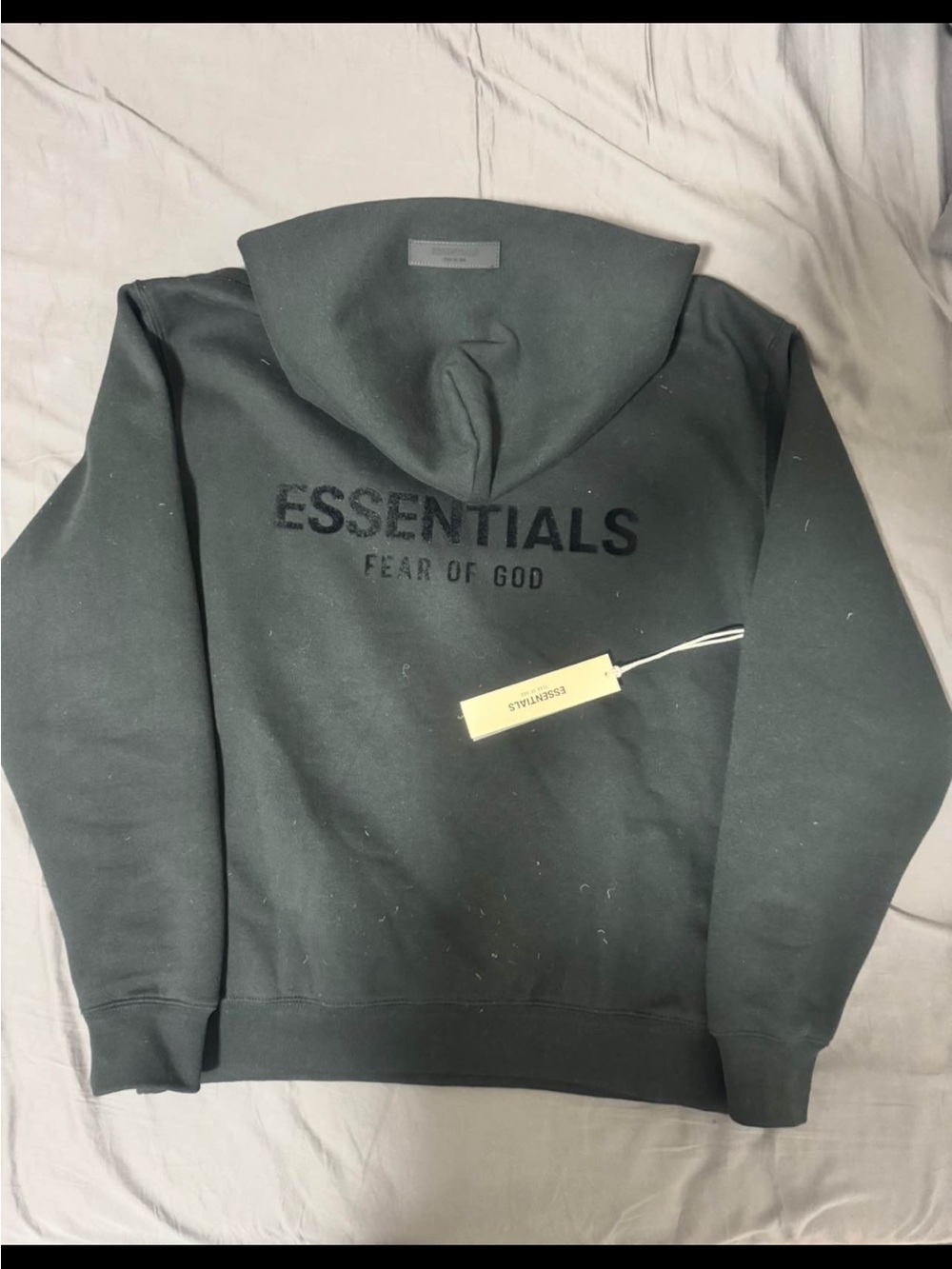 Essentials Black Pullover Hoodie with dust bag - Picture 2 of 3